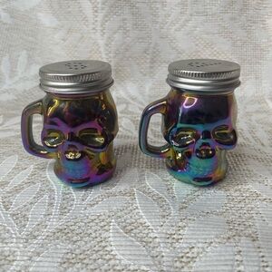 Rainbow Fusion Skull Salt and Pepper Shaker Set 4 oz
